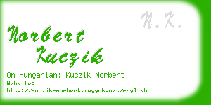 norbert kuczik business card